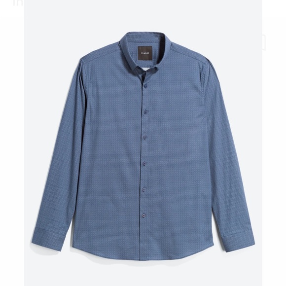 Interval Stretch Poplin Navy Button Down Shirt - Medium - Picture 2 of 2